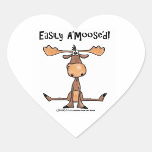 Easily A'moose'd Heart Sticker