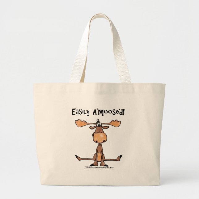 Easily A'moose'd Large Tote Bag (Front)