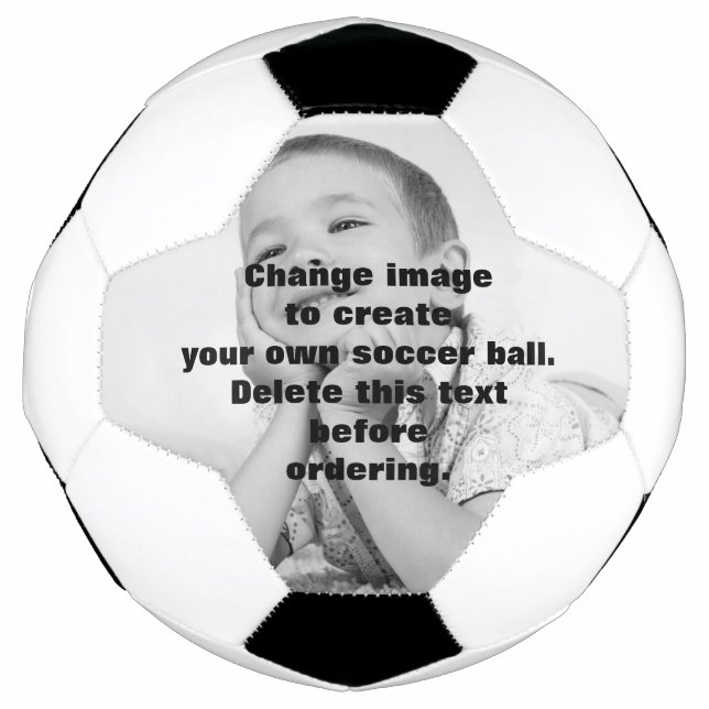 Easily create your own personalised photo football (Front)