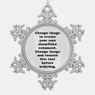 Easily create your own personalised photo snowflake pewter christmas ornament