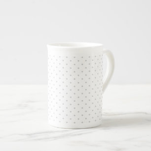 Easily Customise Colour from Grey Mini Polka Dots Bone China Mug