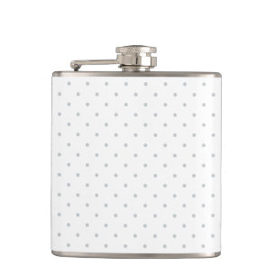 Easily Customise Colour from Grey Mini Polka Dots Hip Flask