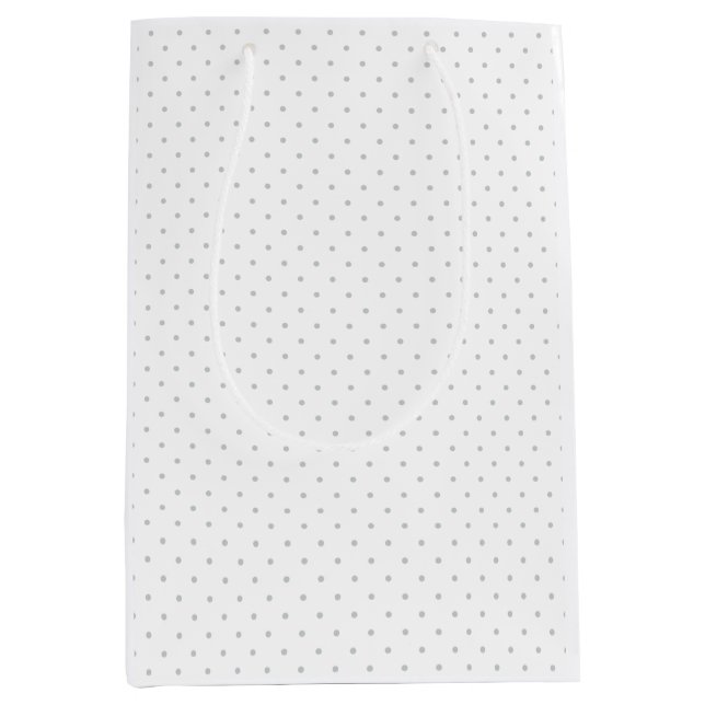 Easily Customise Colour from Grey Mini Polka Dots Medium Gift Bag (Front)
