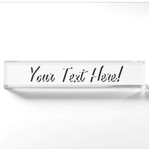 Easily Customise Colour from Grey Mini Polka Dots Nameplate