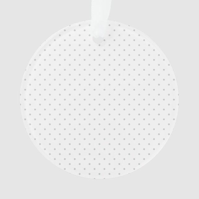 Easily Customise Colour from Grey Mini Polka Dots Ornament (Front)