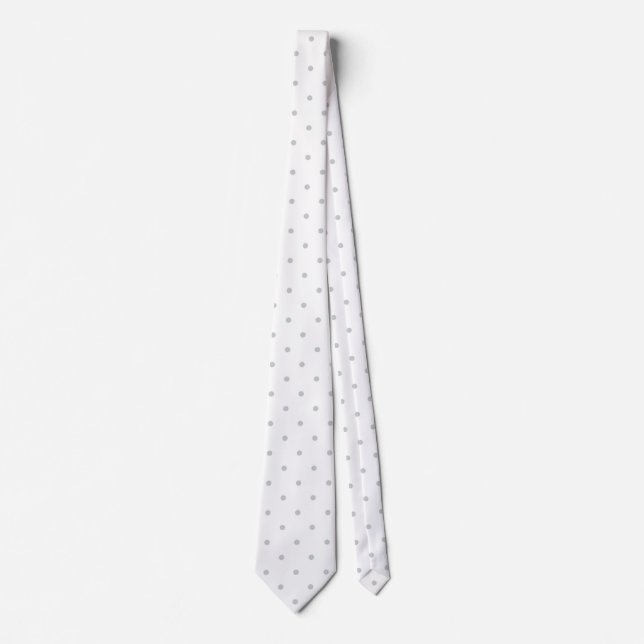 Easily Customise Colour from Grey Mini Polka Dots Tie (Front)