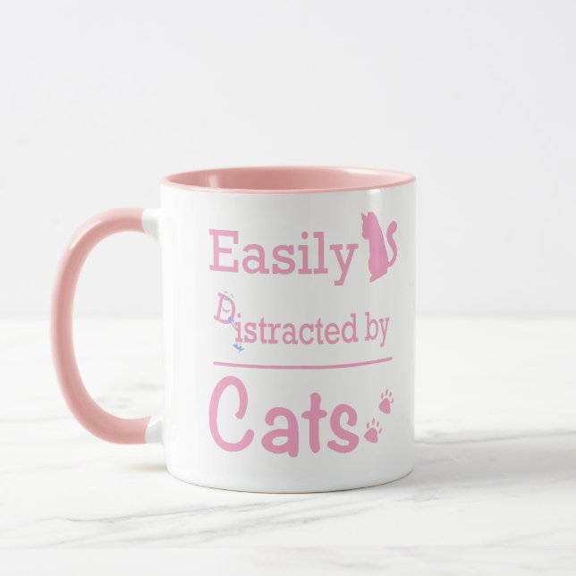 Easily "D" istracted by Cats Cute Funny Mug (Left)