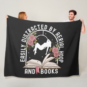 Easily Distracted Aerial Hoop And Book Fleece Blanket