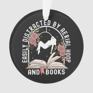 Easily Distracted Aerial Hoop And Book Ornament