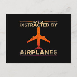 Easily Distracted By Aeroplanes Aeroplane Lover Postcard