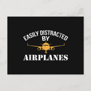Easily Distracted By Aeroplanes Aviation Aeroplane Postcard