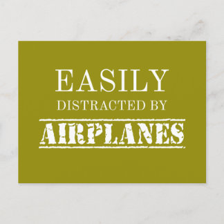 Easily Distracted By Aeroplanes Aviator Pilot Holiday Postcard