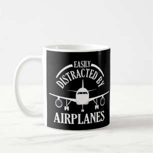 Easily Distracted By Aeroplanes Funny Aviation Coffee Mug