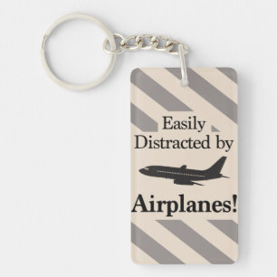 Easily Distracted by Aeroplanes Keychain