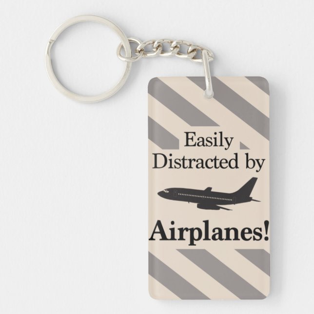 Easily Distracted by Aeroplanes Keychain (Front)