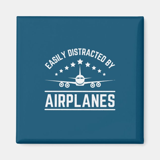 easily distracted by aeroplanes magnet (Front)