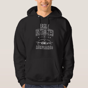 Easily Distracted By Aeroplanes Navigation Fly Pil Hoodie