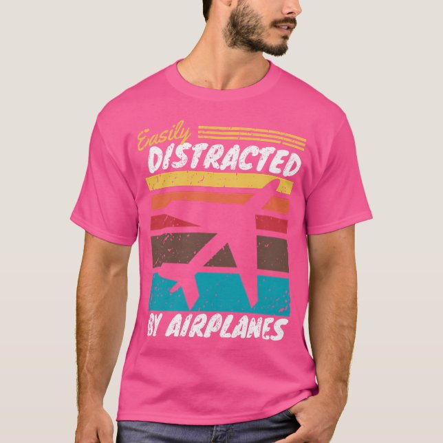 Easily Distracted By Aeroplanes T-Shirt (Front)