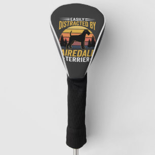 Easily Distracted by Airedale Terrier Retro Dog Golf Head Cover