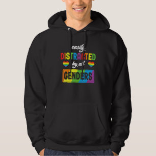 Easily Distracted By All Genders Hearts Lgbt Aware Hoodie