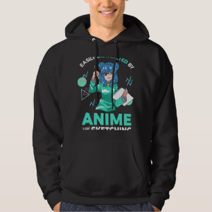 Easily Distracted By Anime and Sketching Anime Gir Hoodie