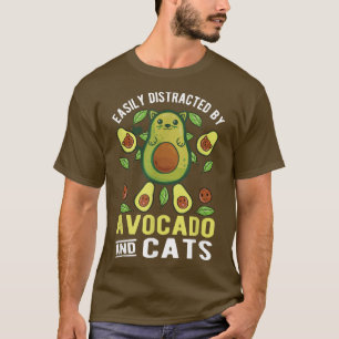 Easily Distracted By Avocado And Cats T-Shirt