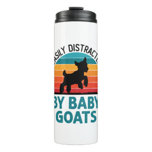 Easily Distracted by Baby Goats Goat Farmer Thermal Tumbler