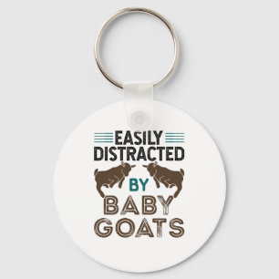 Easily Distracted by Baby Goats Key Ring