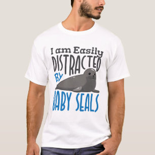 Easily Distracted by Baby Seals Seal Lover T-Shirt