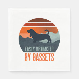 Easily Distracted By Bassets Dog Walking Napkin