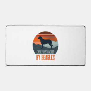 Easily Distracted By Beagles Dog Walking Desk Mat