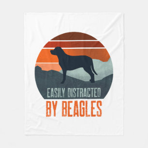 Easily Distracted By Beagles Dog Walking Fleece Blanket