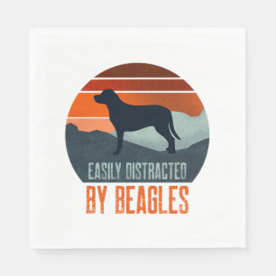 Easily Distracted By Beagles Dog Walking Napkin