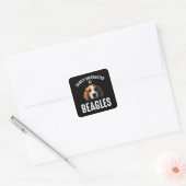 Easily Distracted By Beagles Square Sticker (Envelope)
