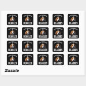 Easily Distracted By Beagles Square Sticker (Sheet)