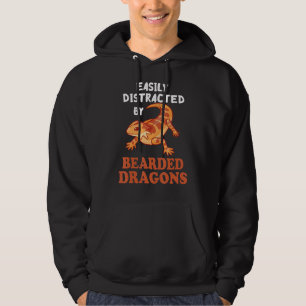 Easily Distracted By Bearded Dragons Reptile Lizar Hoodie