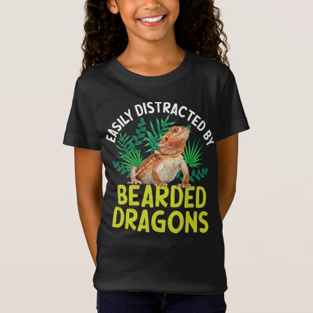 Easily Distracted By Bearded Dragons T-Shirt (Front)