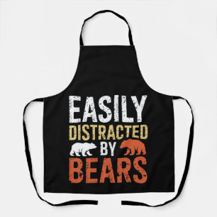 Easily Distracted By Bears Gay Bear LGBTQ Pride Apron