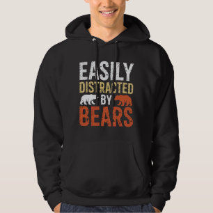 Easily Distracted By Bears Gay Bear LGBTQ Pride Hoodie