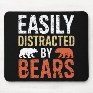 Easily Distracted By Bears Gay Bear LGBTQ Pride Mouse Mat