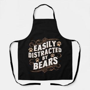 Easily Distracted By Bears Gay Bear Pride  Apron