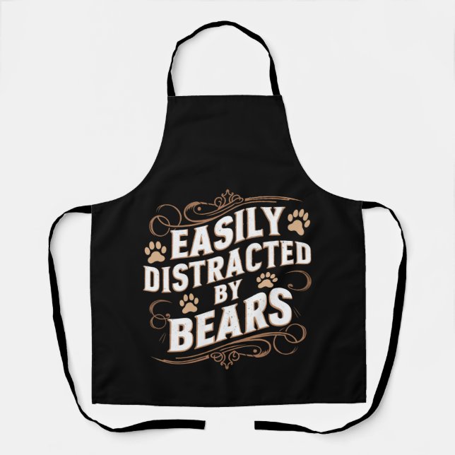 Easily Distracted By Bears Gay Bear Pride  Apron (Front)