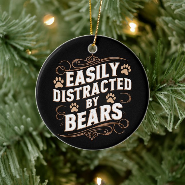 Easily Distracted By Bears Gay Bear Pride  Ceramic Tree Decoration (Tree)