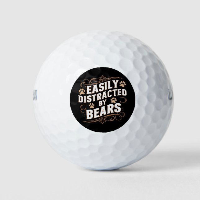 Easily Distracted By Bears Gay Bear Pride  Golf Balls (Front)