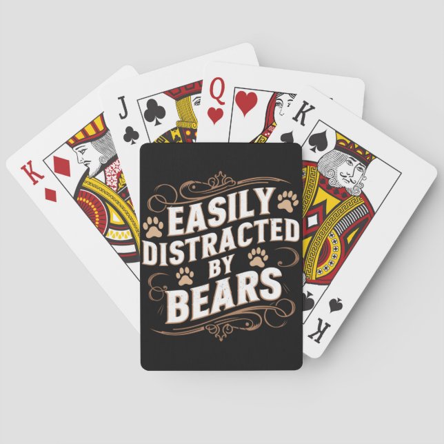 Easily Distracted By Bears Gay Bear Pride  Playing Cards (Back)