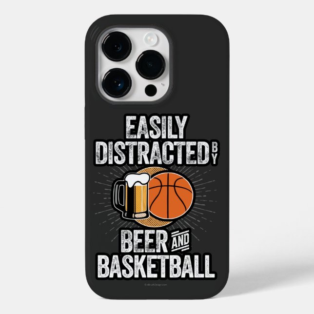 Easily Distracted by Beer and Basketball Case-Mate Case-Mate iPhone Case (Back)