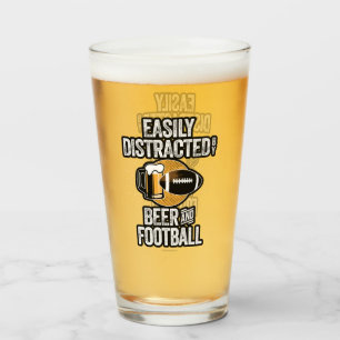 Easily Distracted by Beer and Football Glass