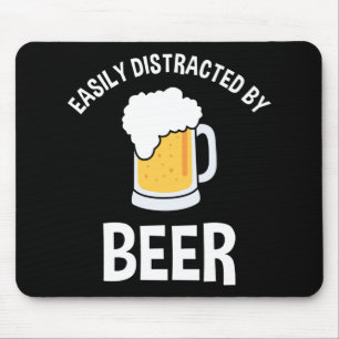Easily Distracted By Beer Mouse Mat