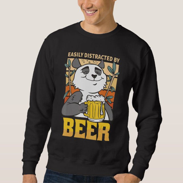 Easily Distracted by Beer Panda Men Married Bachel Sweatshirt (Front)