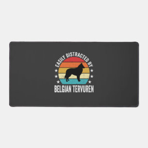 Easily Distracted By Belgian Tervuren Dog Desk Mat